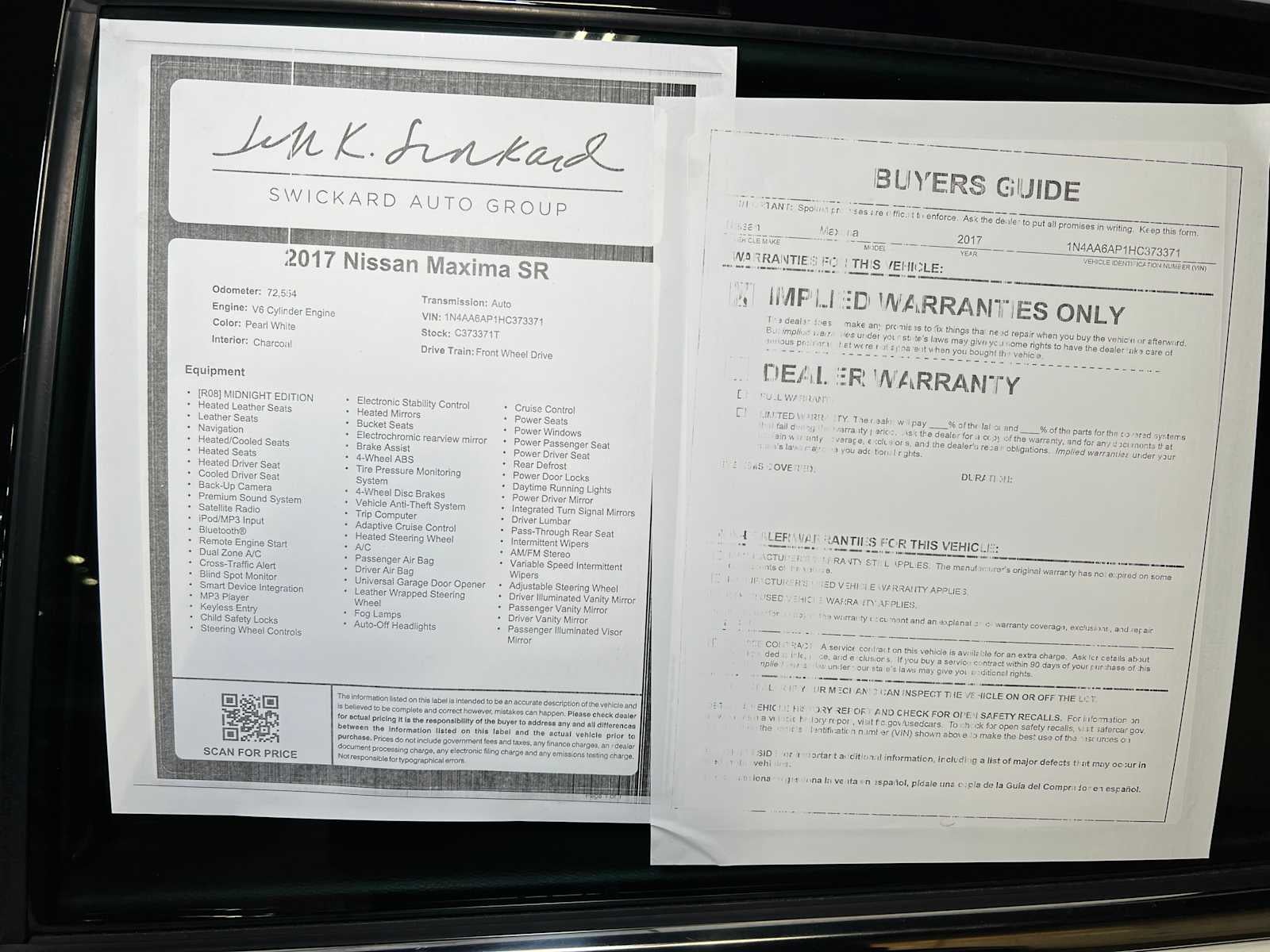 2017 Nissan Maxima SR