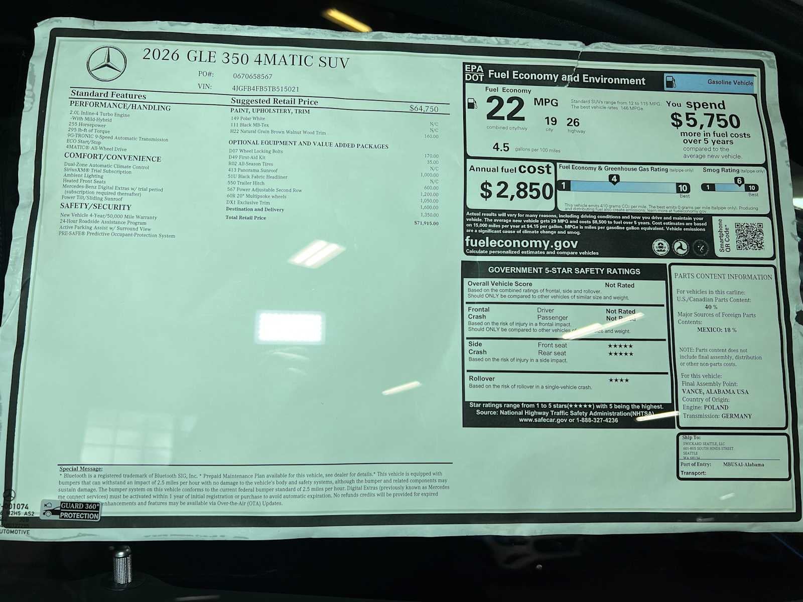 2026 Mercedes-Benz GLE 350 4MATIC® SUV