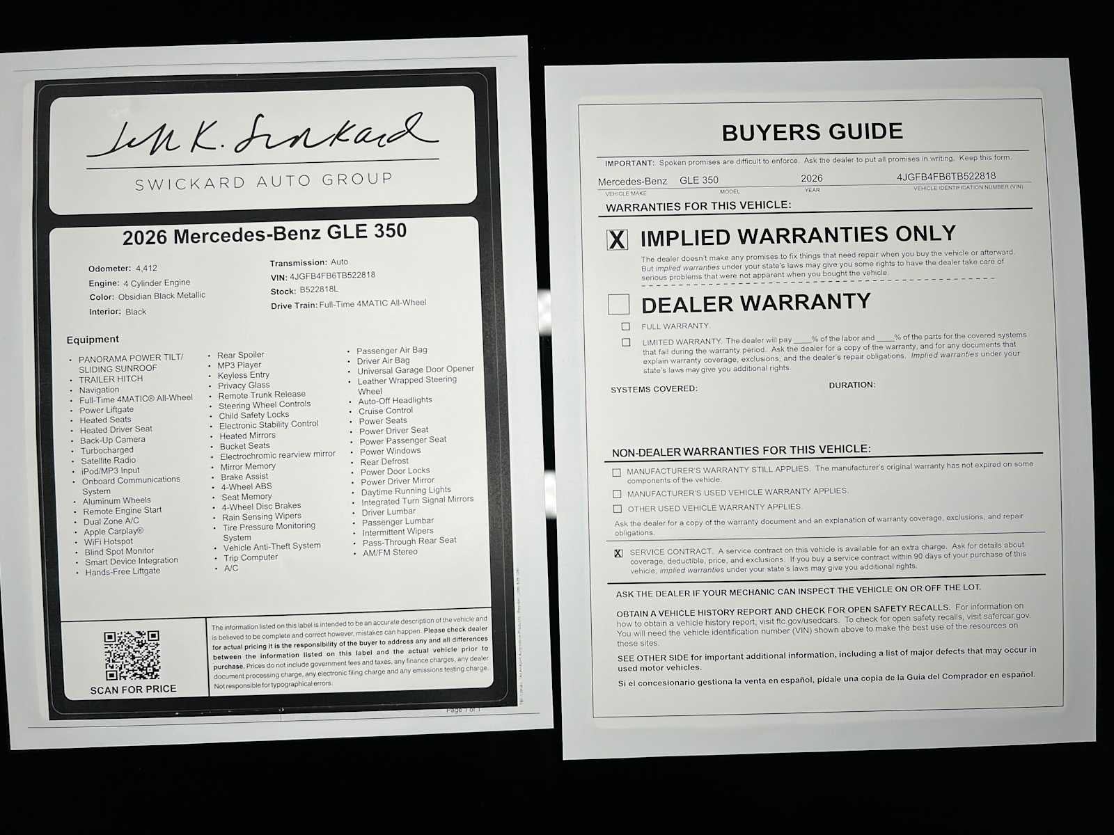 2026 Mercedes-Benz GLE 350 4MATIC® SUV