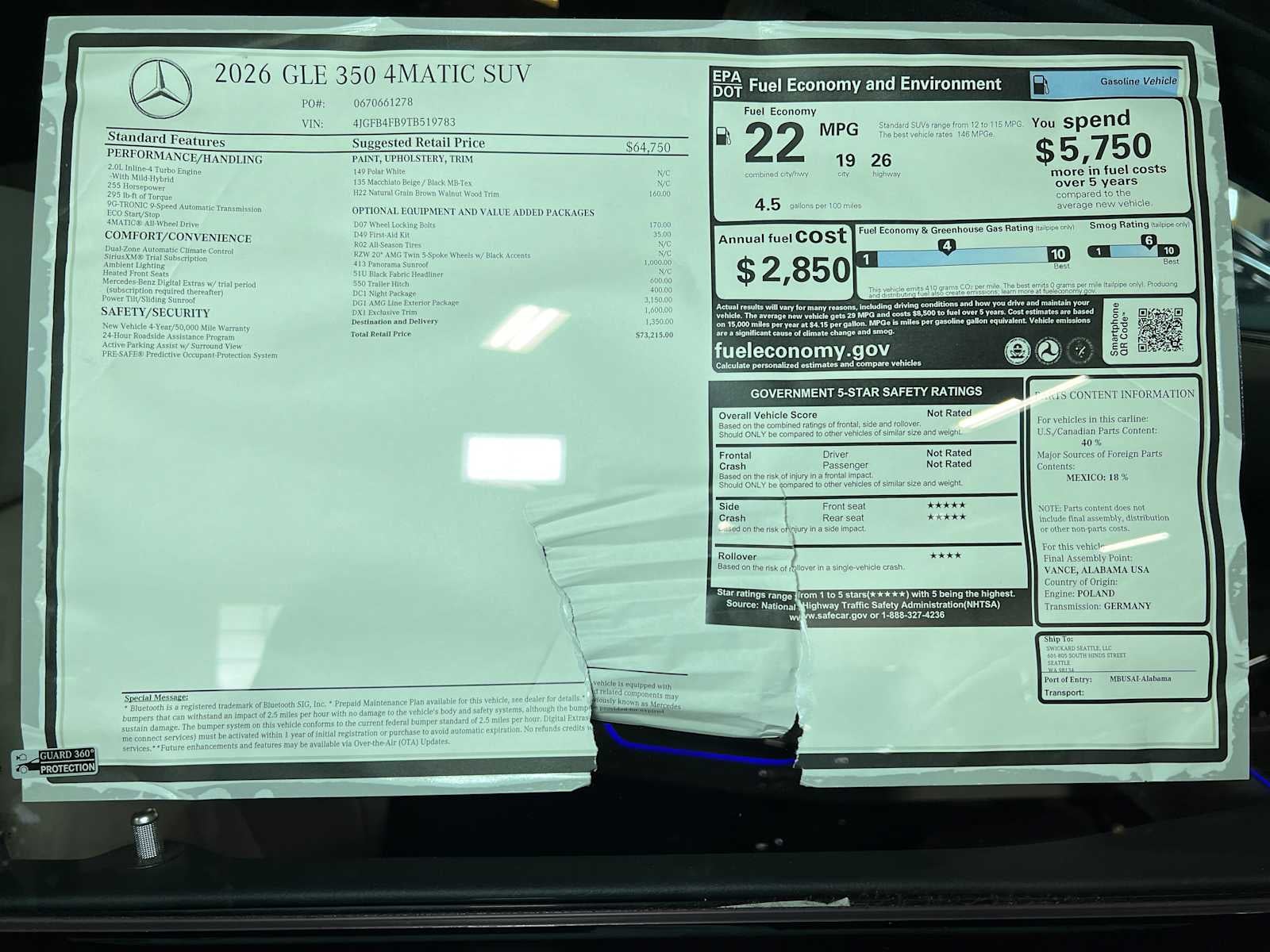 2026 Mercedes-Benz GLE 350 4MATIC® SUV