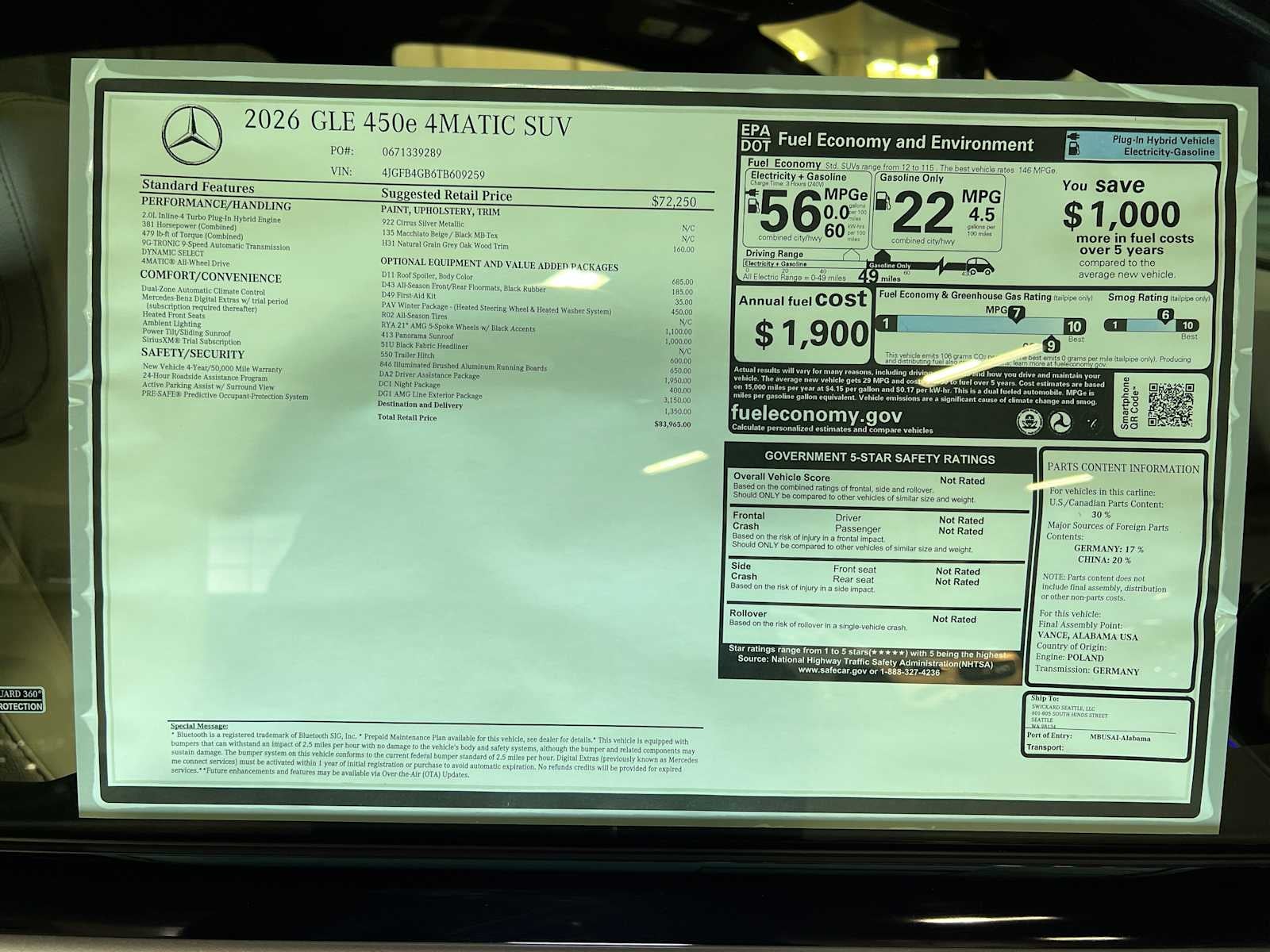 2026 Mercedes-Benz GLE GLE 450e