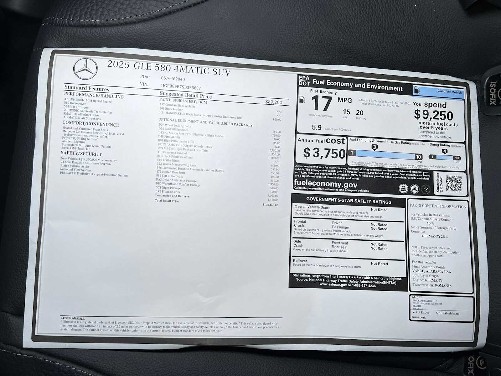 2025 Mercedes-Benz GLE 580 4MATIC® SUV