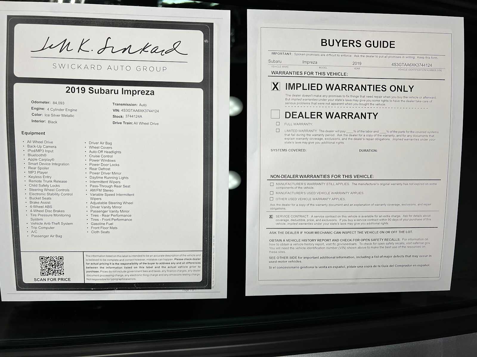 2019 Subaru Impreza 2.0i 5-door CVT