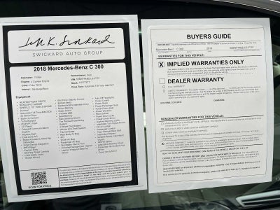 2018 Mercedes-Benz C 300 4MATIC® Sedan
