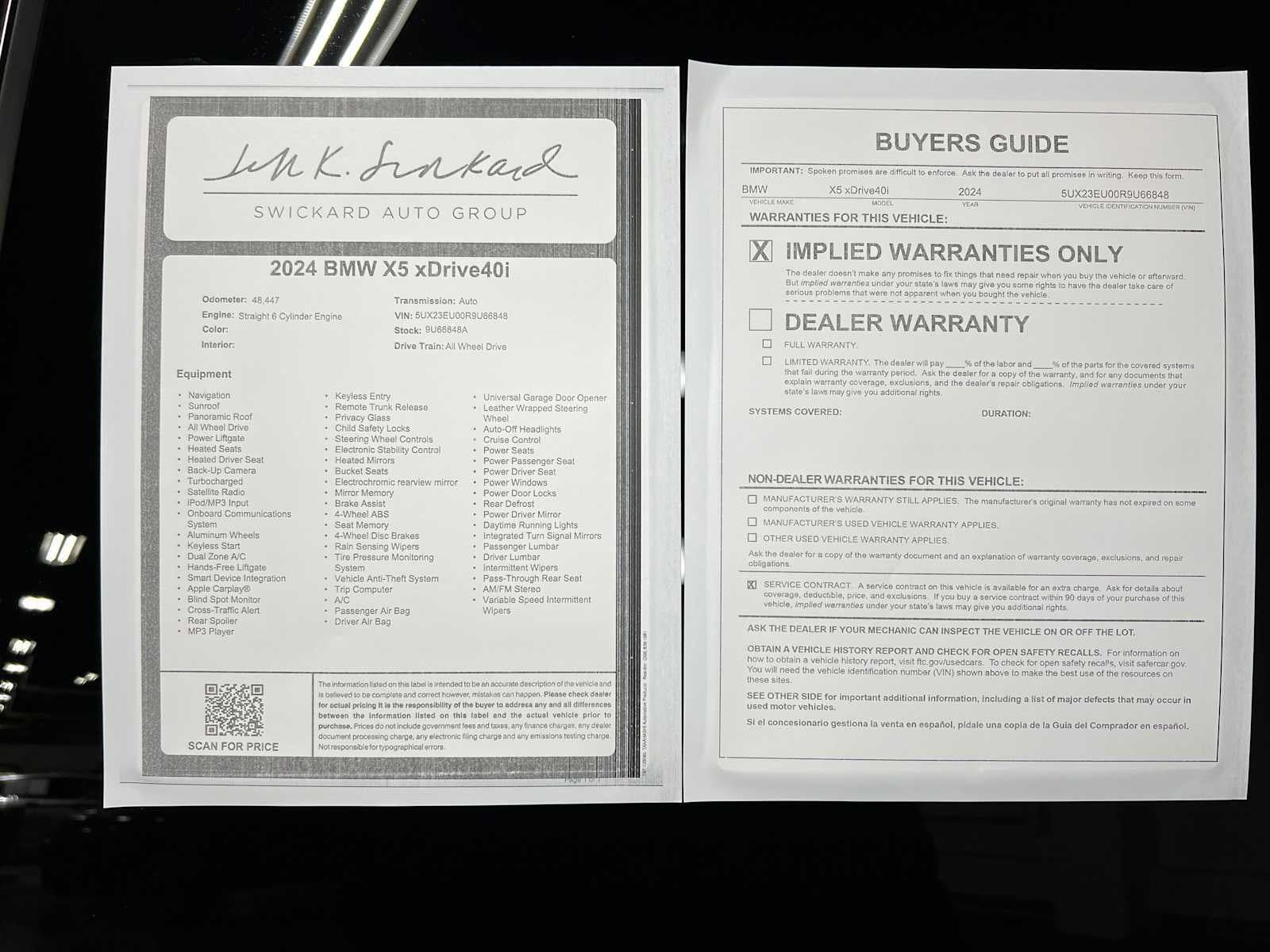 2024 BMW X5 xDrive40i xDrive40i
