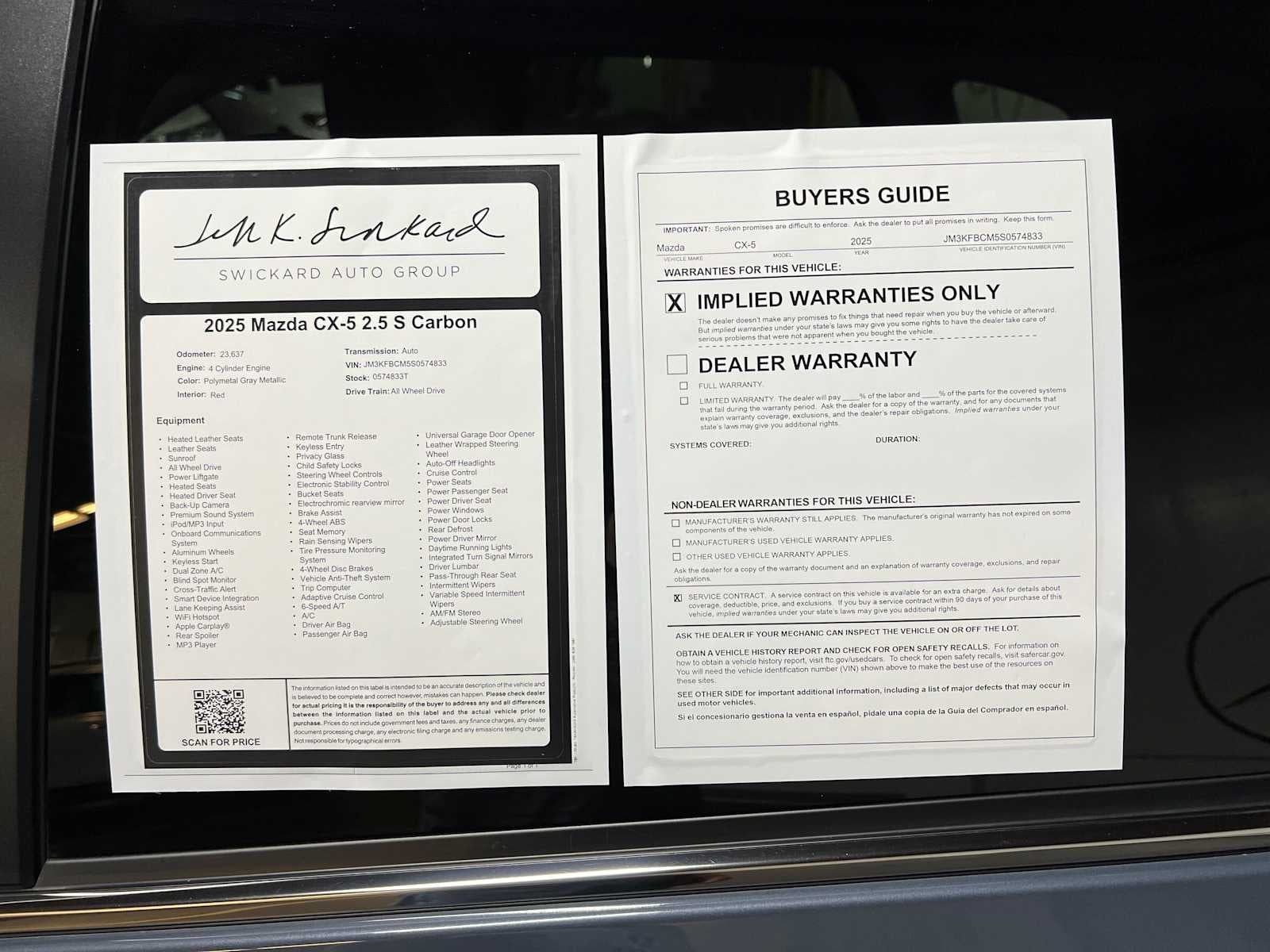 2025 Mazda Mazda CX-5 2.5 S Carbon Edition