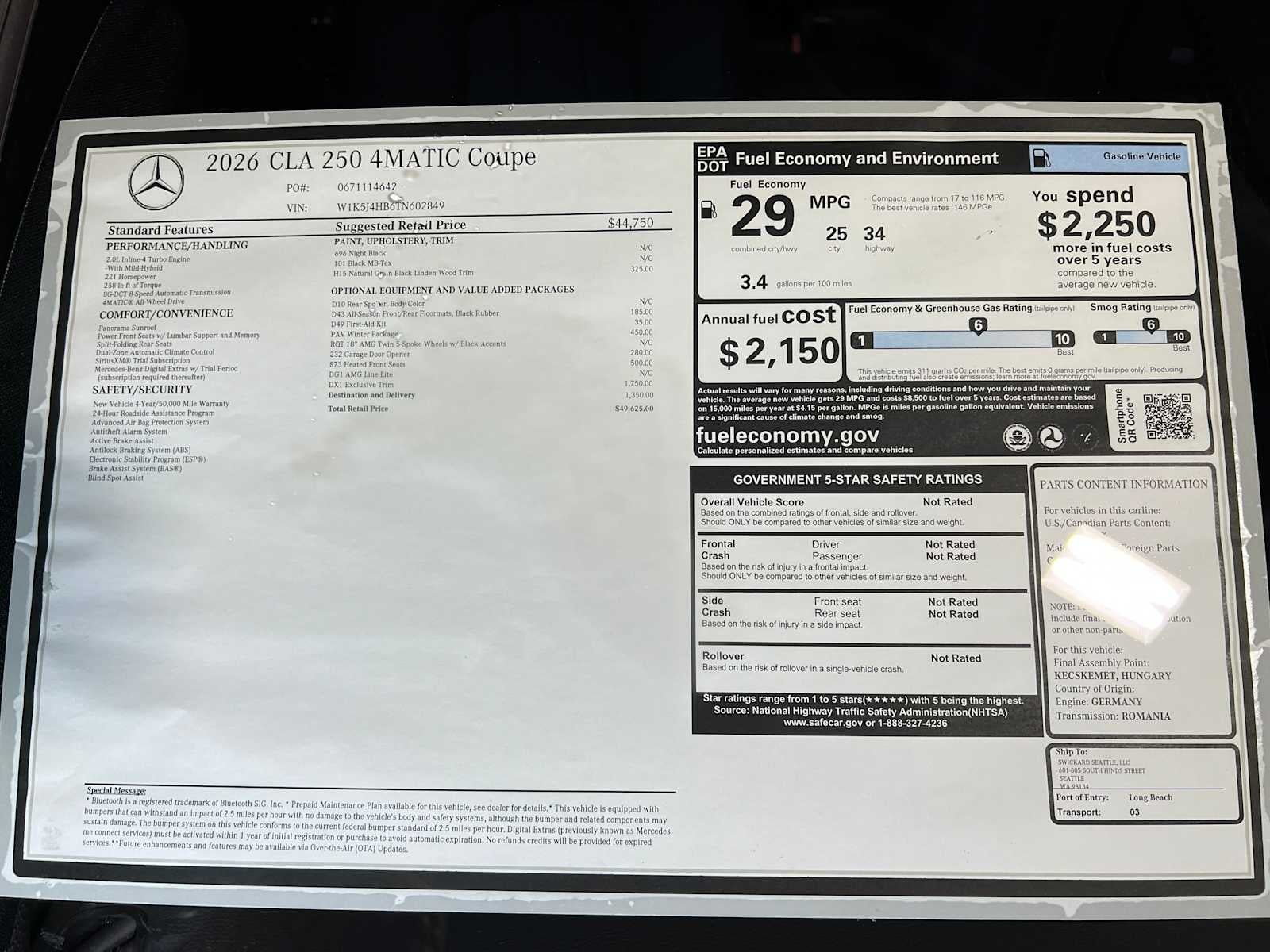 2026 Mercedes-Benz CLA 250 CLA 250