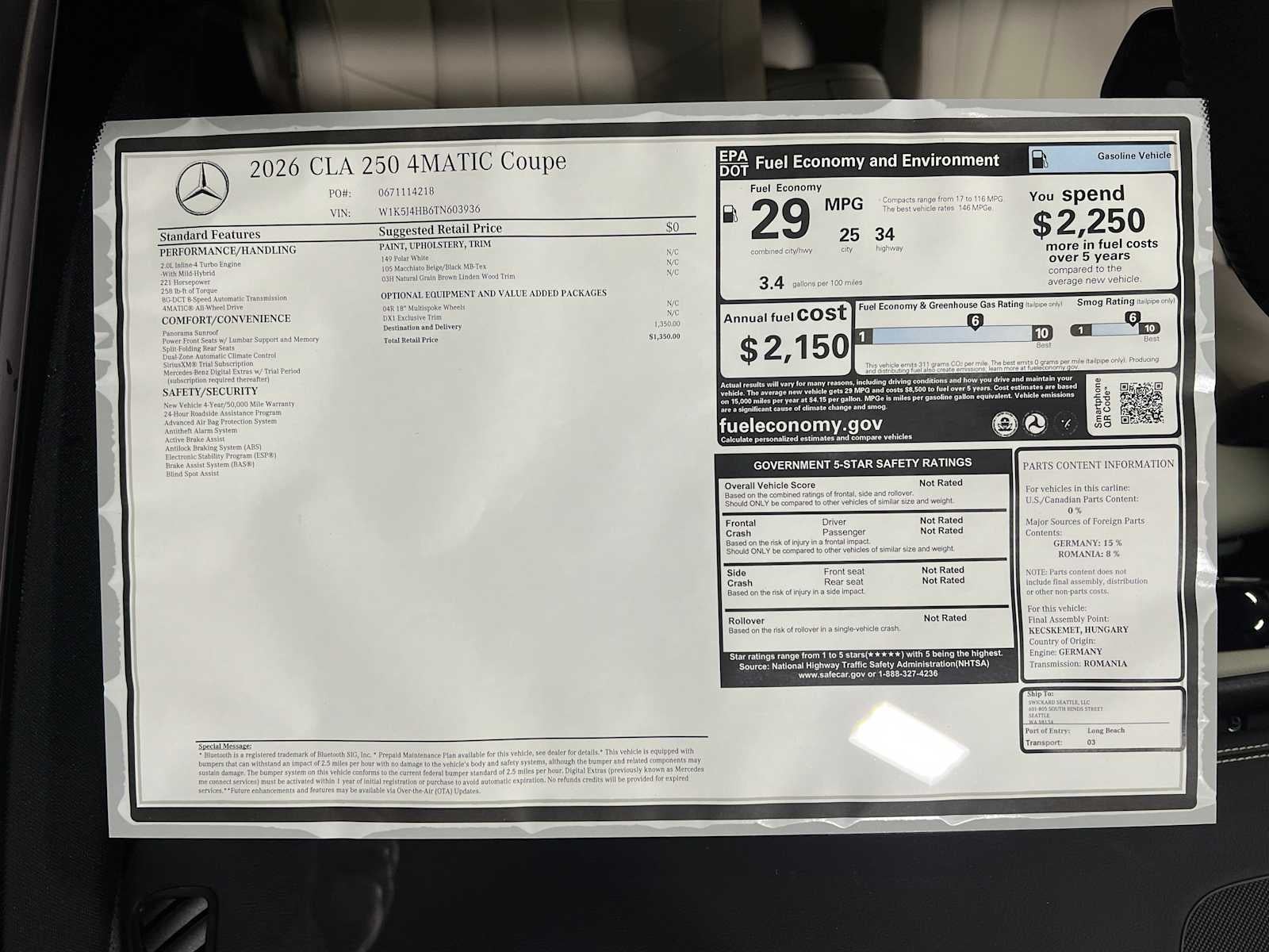 2026 Mercedes-Benz CLA 250 CLA 250