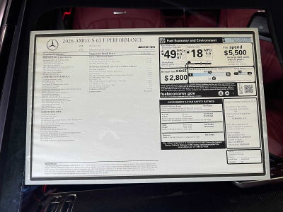 2026 Mercedes-Benz S-Class AMG® S 63 E