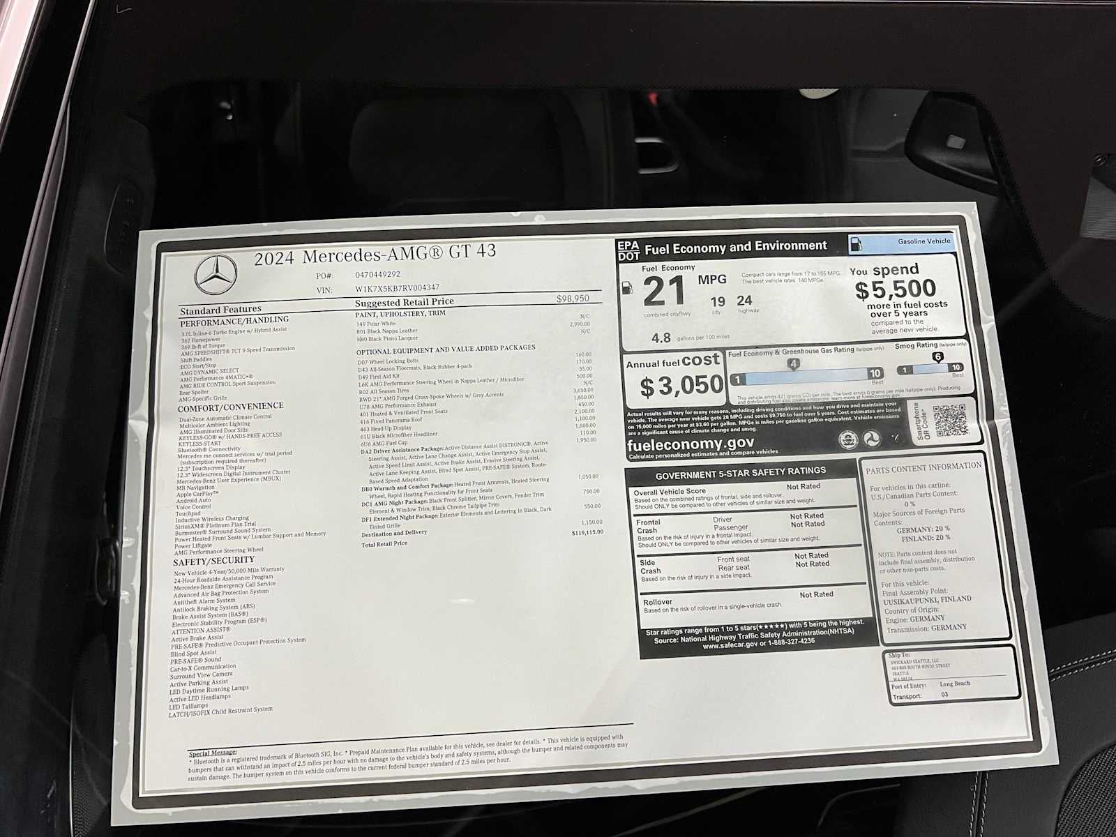 2024 Mercedes-Benz AMG® GT AMG® GT 43