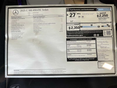 2025 Mercedes-Benz C-Class C 300