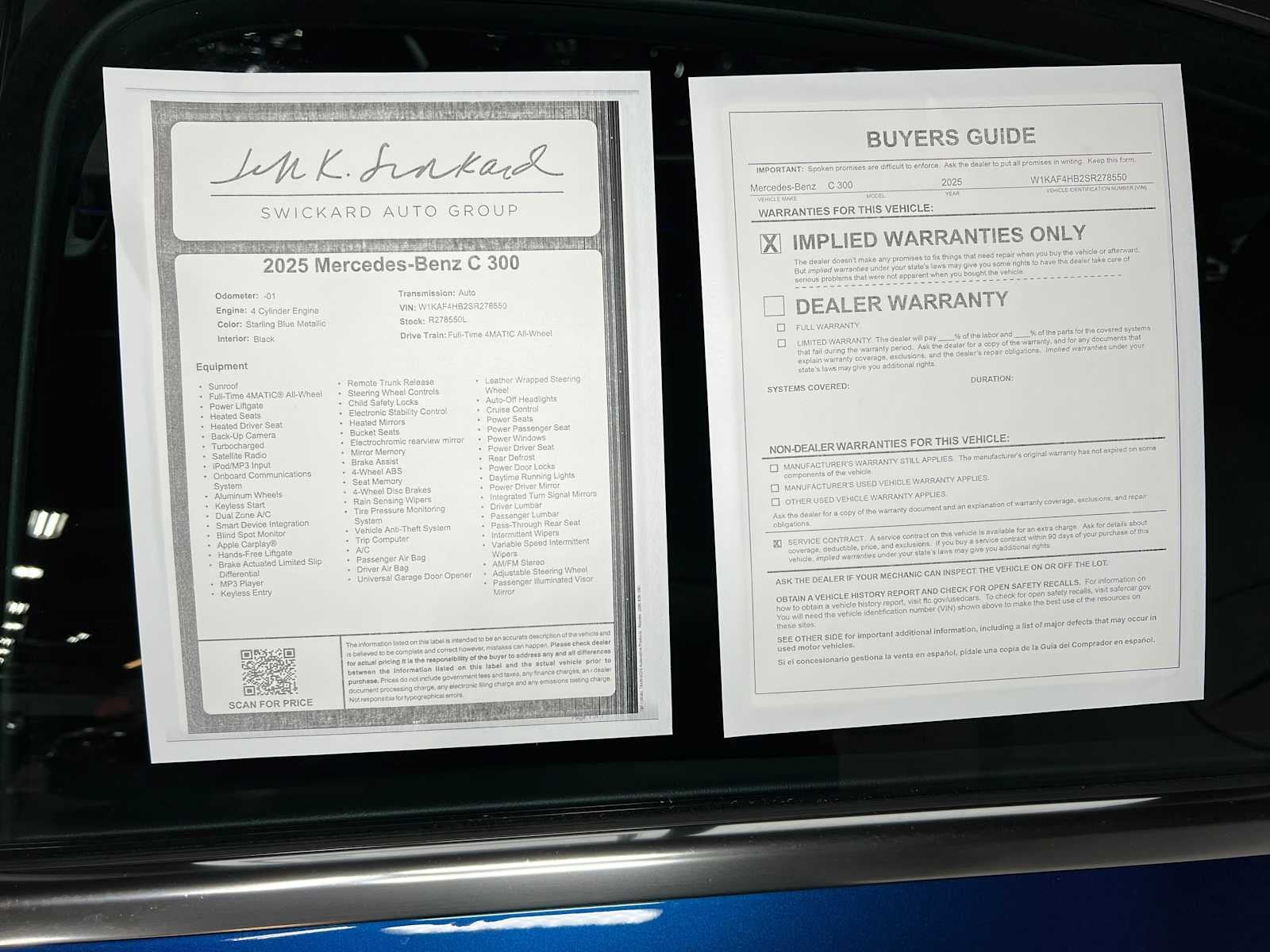 2025 Mercedes-Benz C 300 4MATIC® Sedan