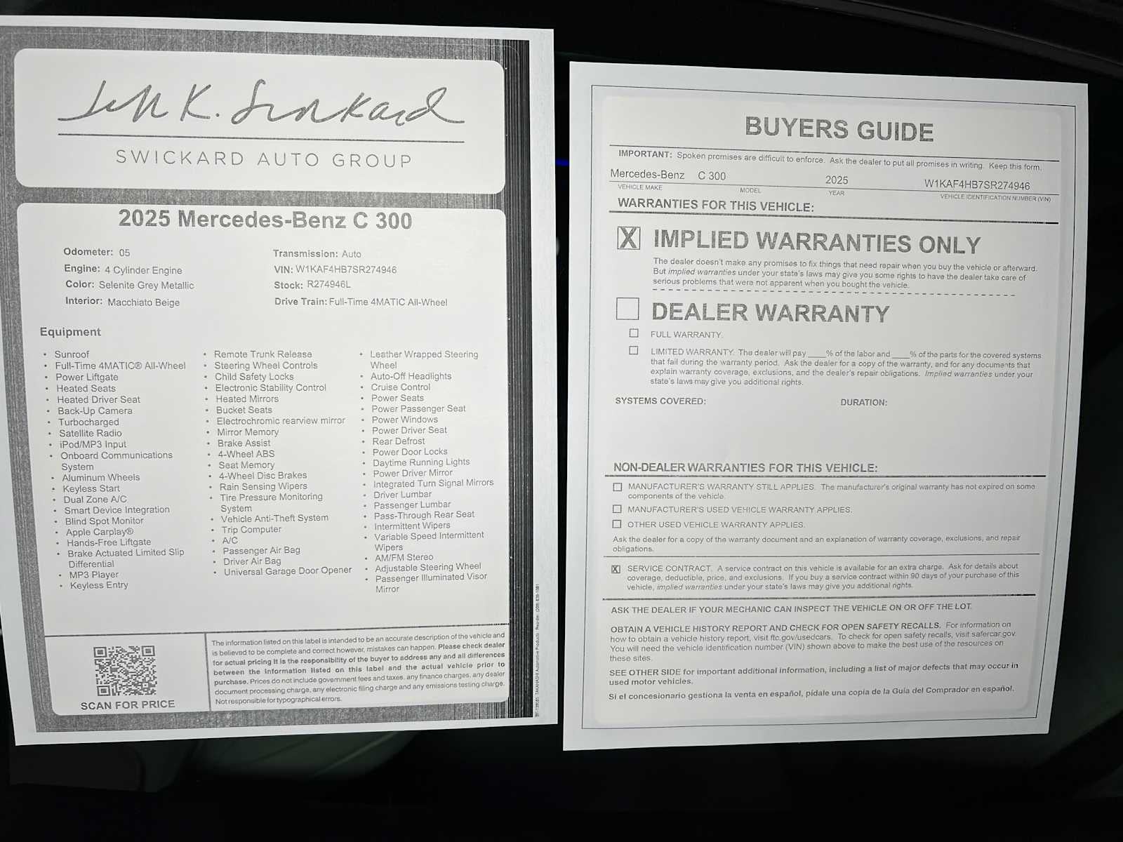 2025 Mercedes-Benz C 300 4MATIC® Sedan