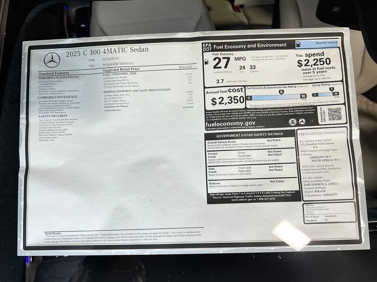 2025 Mercedes-Benz C 300 4MATIC® Sedan