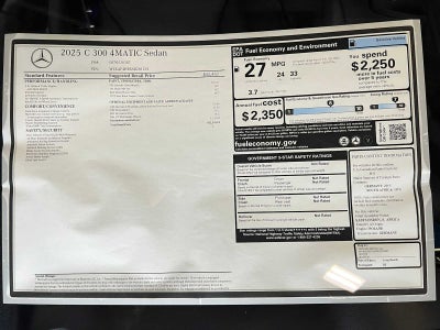 2025 Mercedes-Benz C-Class C 300