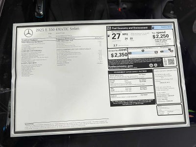 2025 Mercedes-Benz E-Class E 350