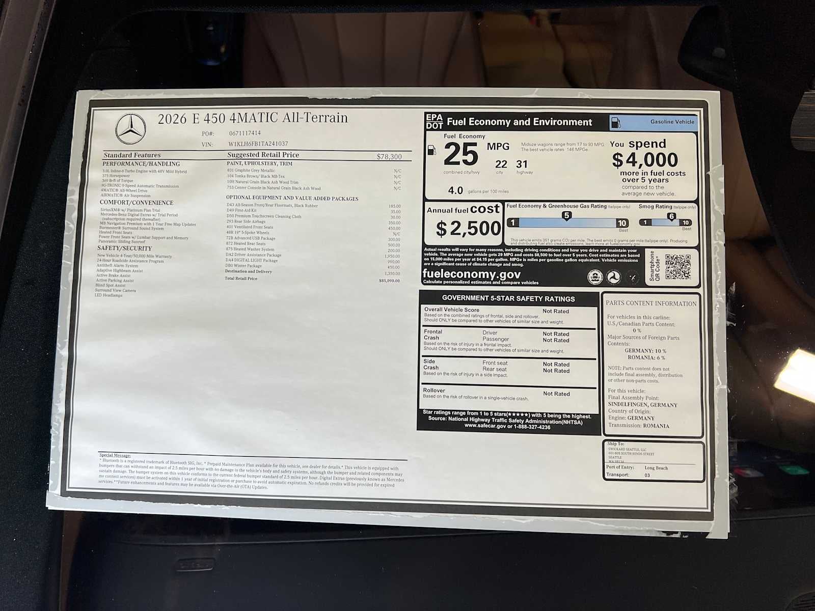 2026 Mercedes-Benz E-Class E 450