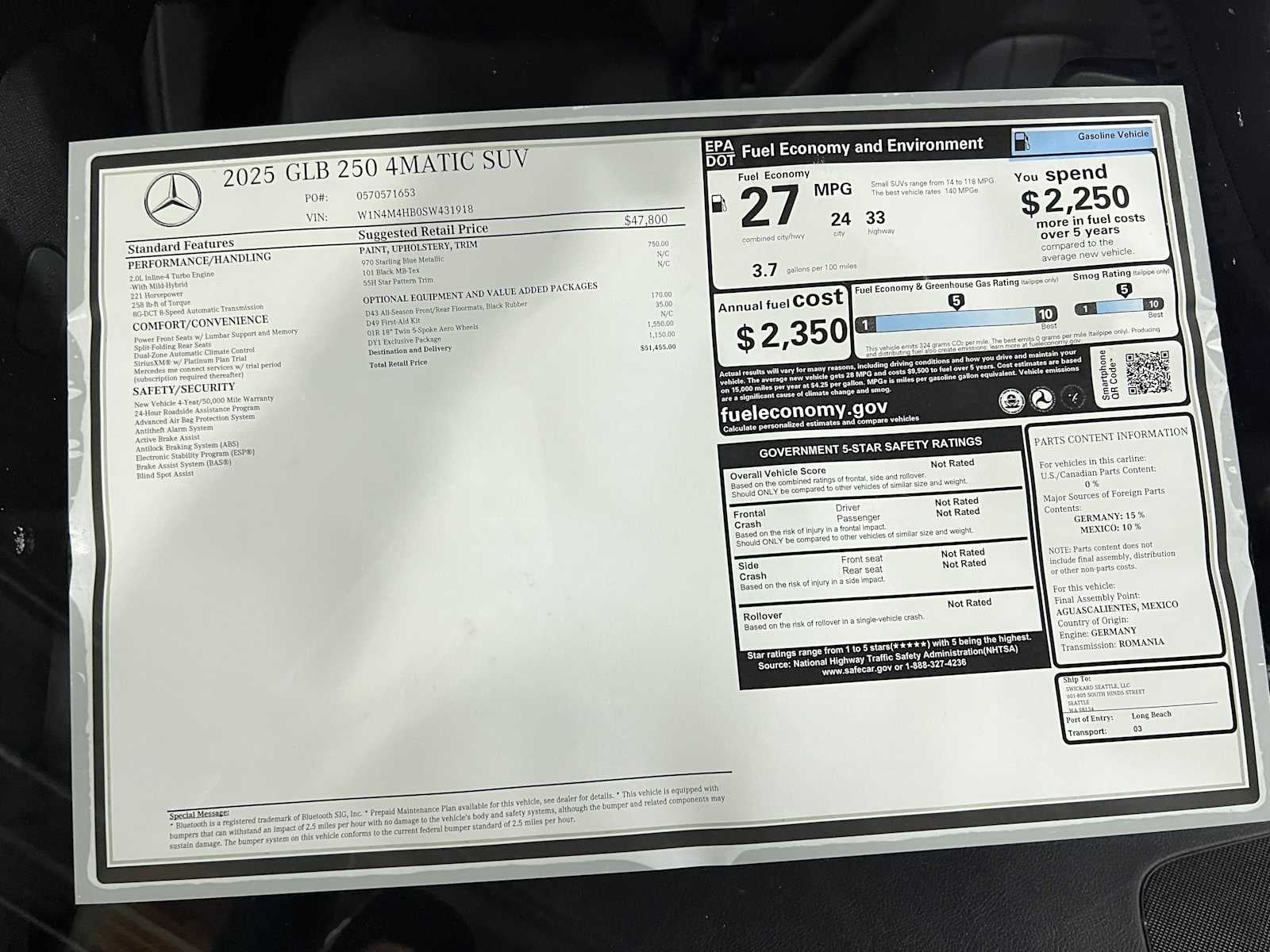 2025 Mercedes-Benz GLB 250 4MATIC® SUV