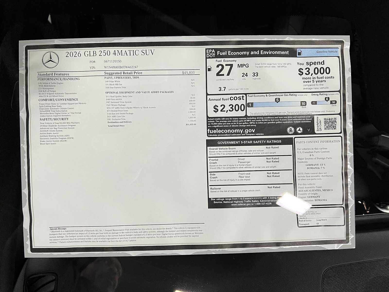 2026 Mercedes-Benz GLB 250 4MATIC® SUV