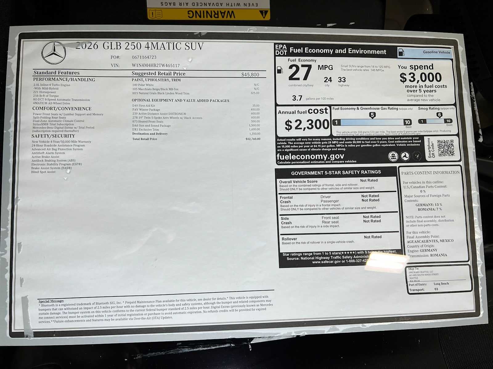 2026 Mercedes-Benz GLB GLB 250