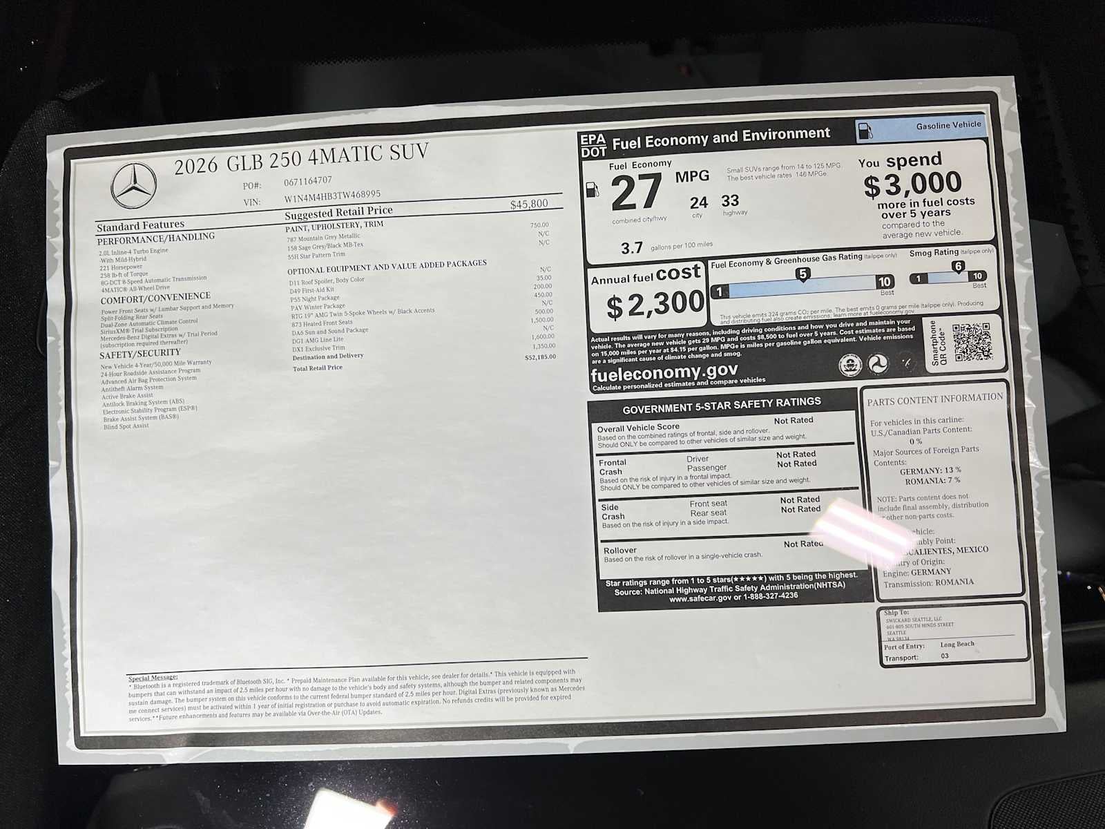 2026 Mercedes-Benz GLB 250 4MATIC® SUV