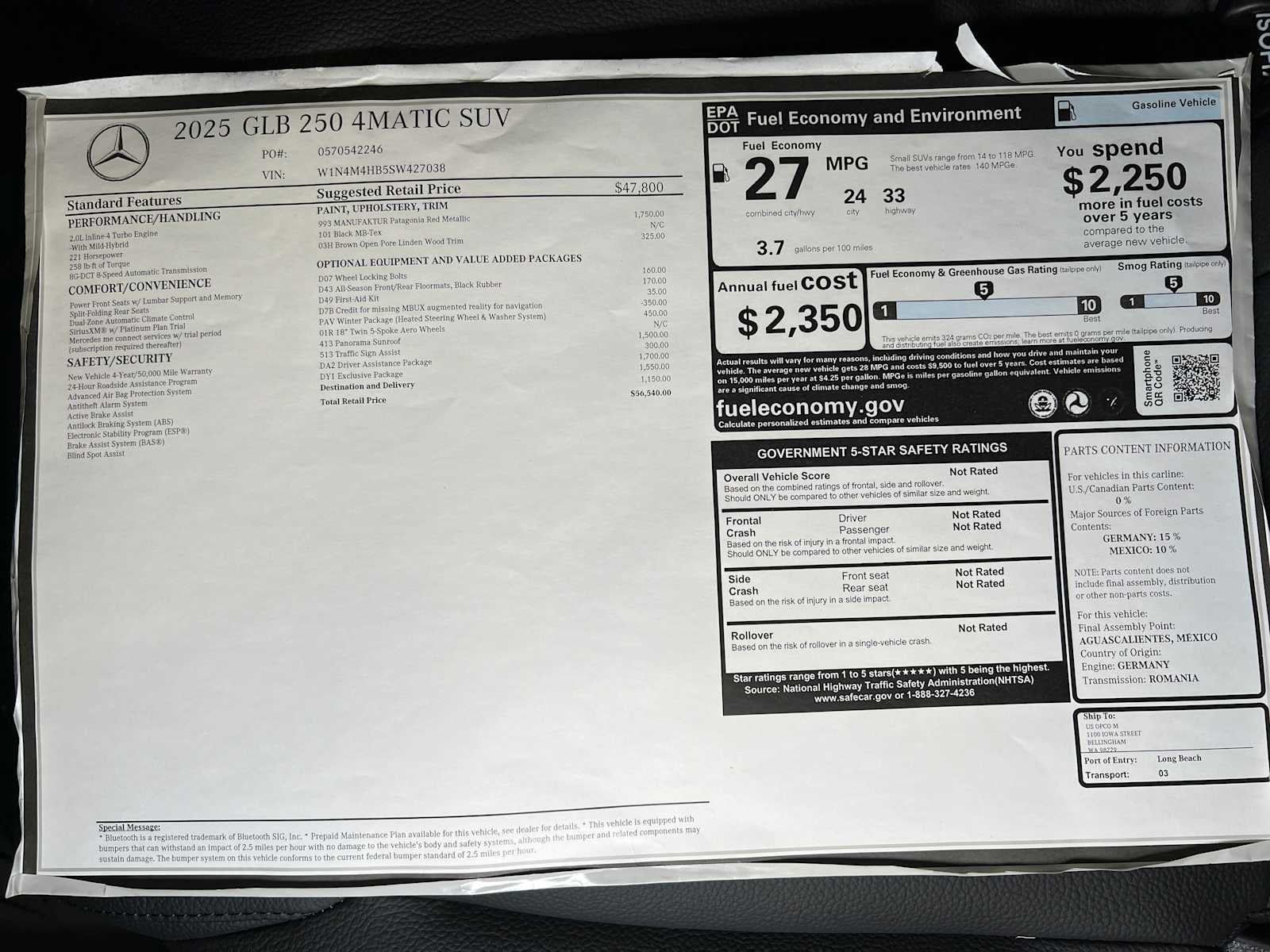 2025 Mercedes-Benz GLB 250 4MATIC® SUV