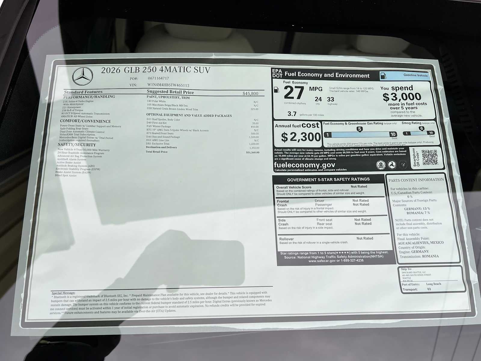 2026 Mercedes-Benz GLB GLB 250