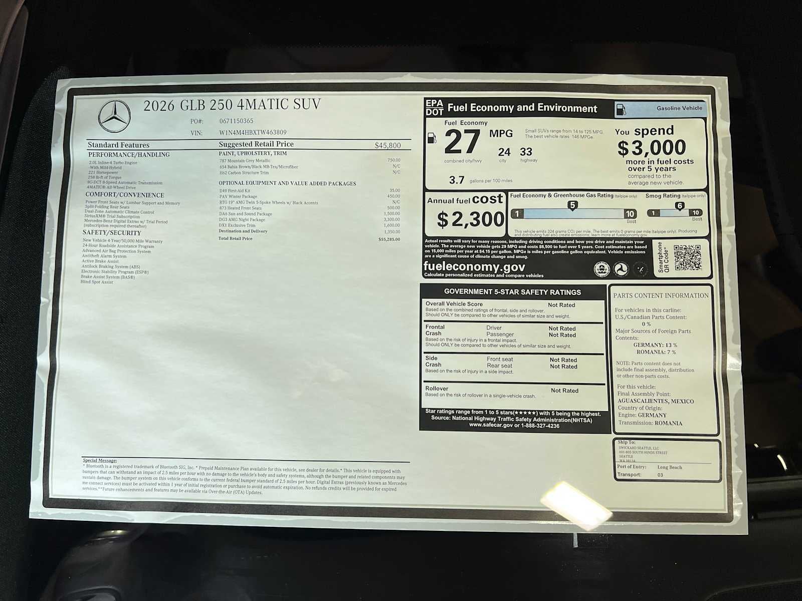 2026 Mercedes-Benz GLB GLB 250