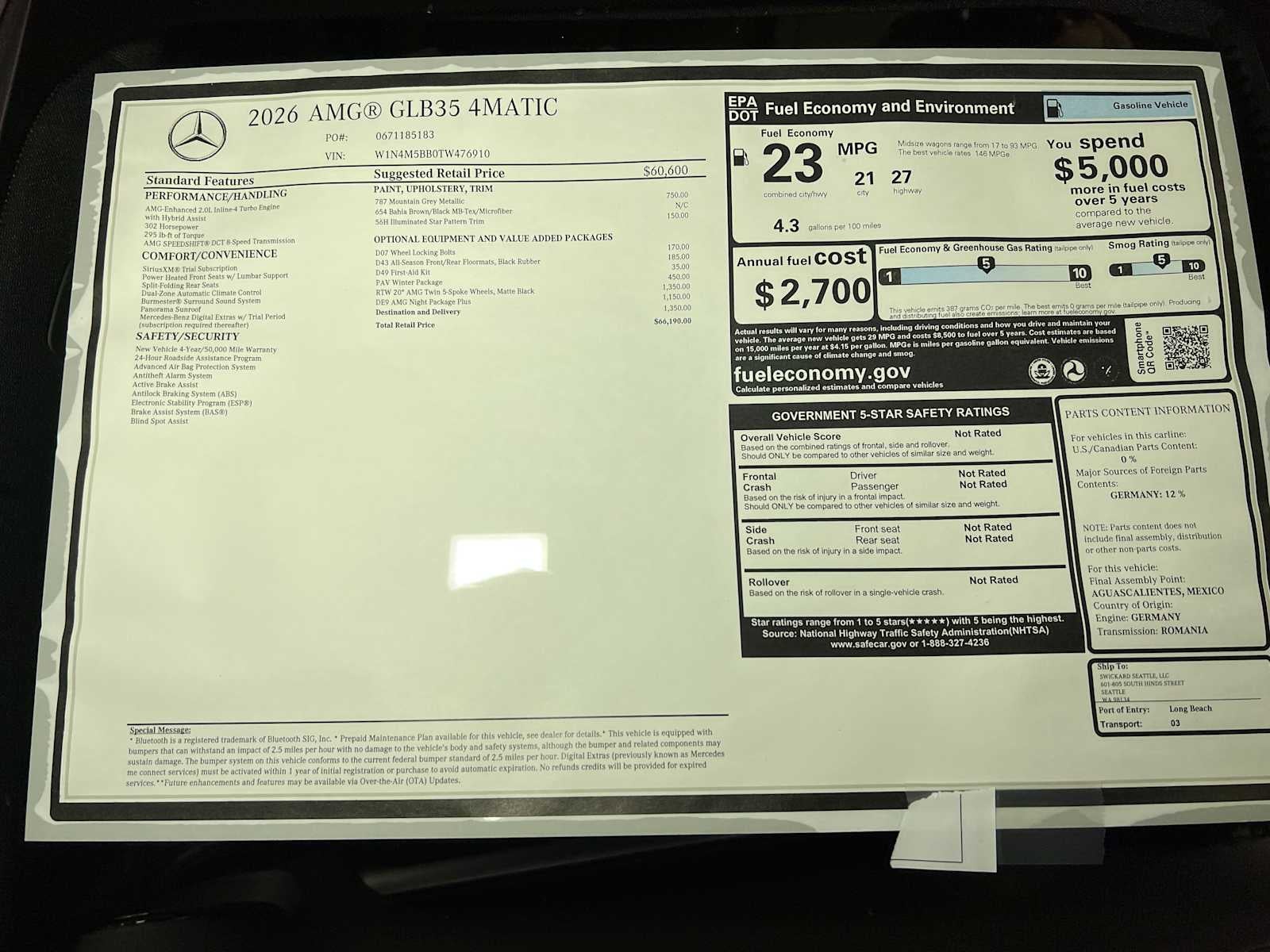 2026 Mercedes-Benz AMG® GLB 35 AMG® GLB 35