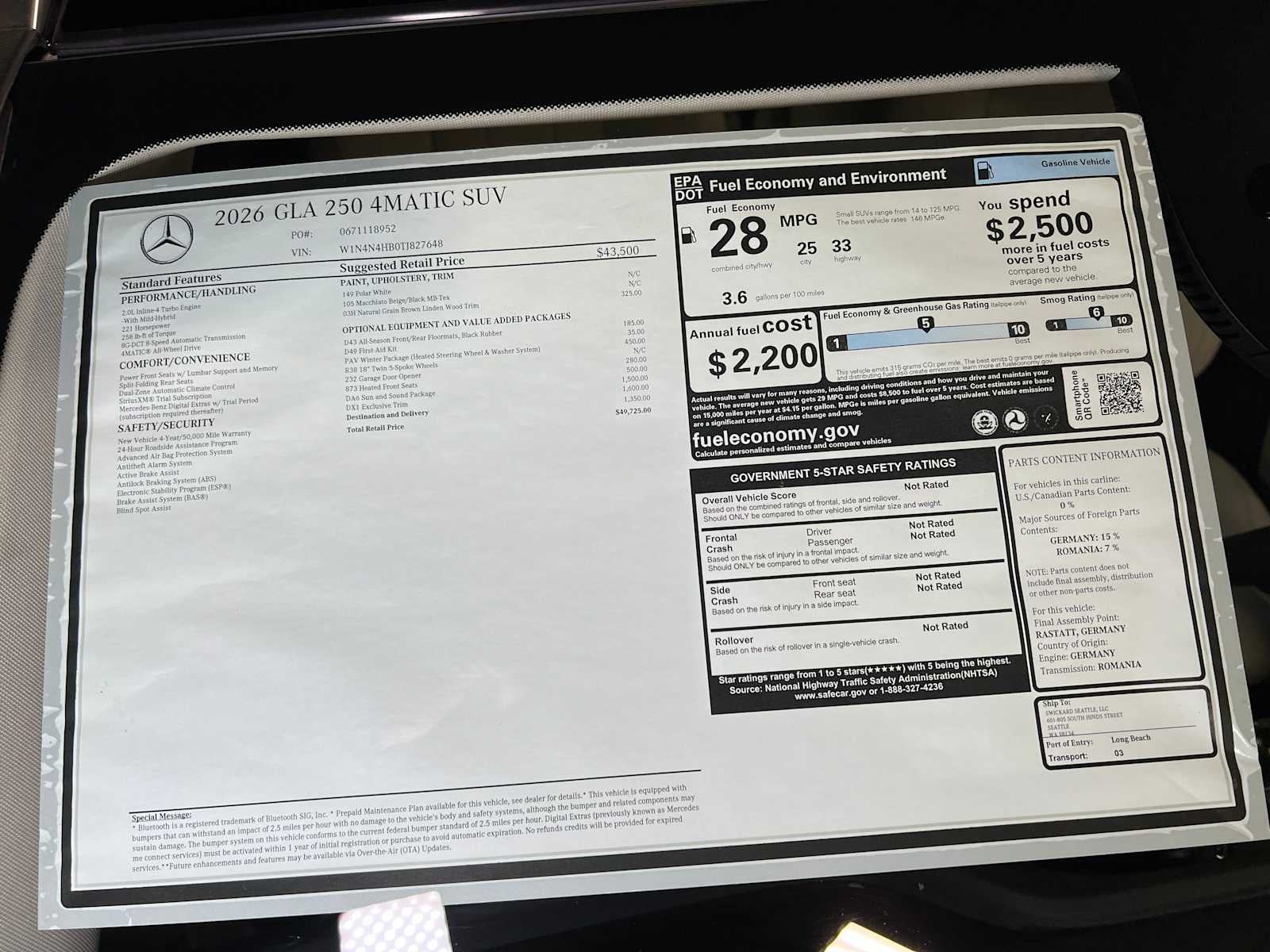 2026 Mercedes-Benz GLA GLA 250