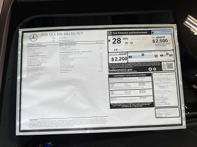 2026 Mercedes-Benz GLA GLA 250