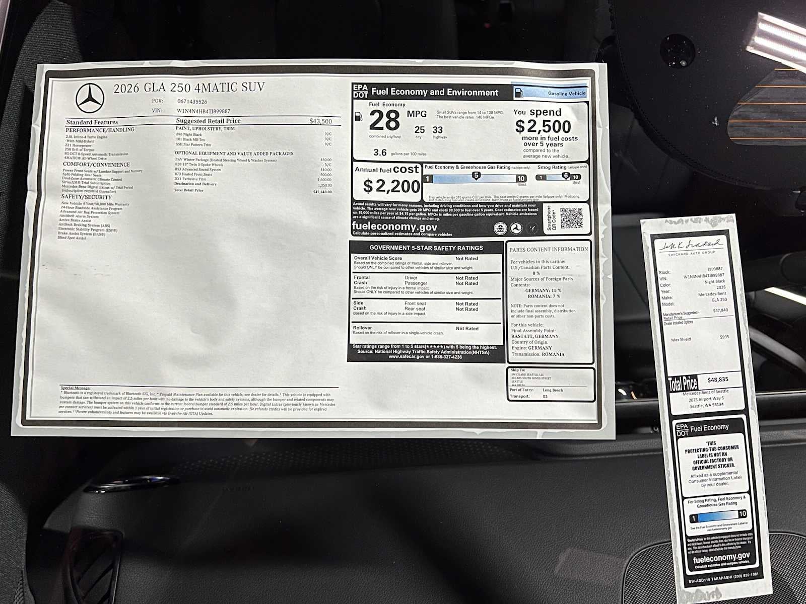 2026 Mercedes-Benz GLA 250 4MATIC® SUV