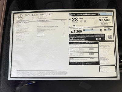 2026 Mercedes-Benz GLA 250 GLA 250