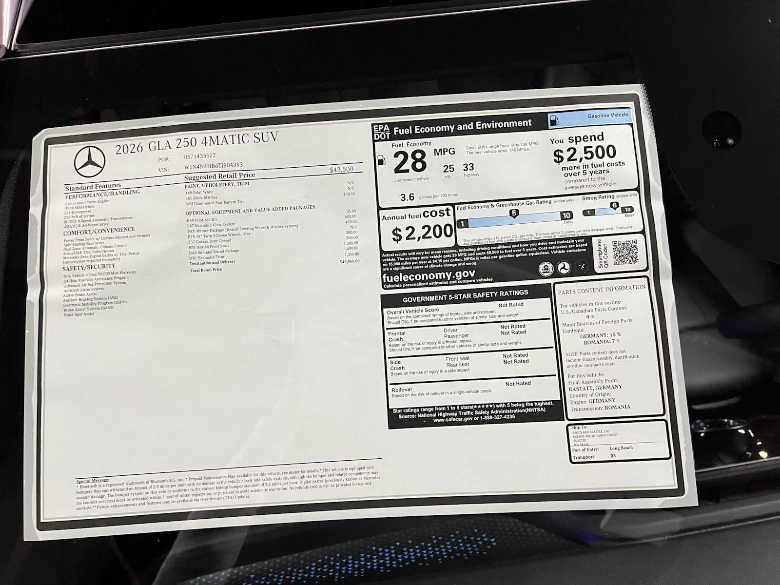 2026 Mercedes-Benz GLA 250 4MATIC® SUV