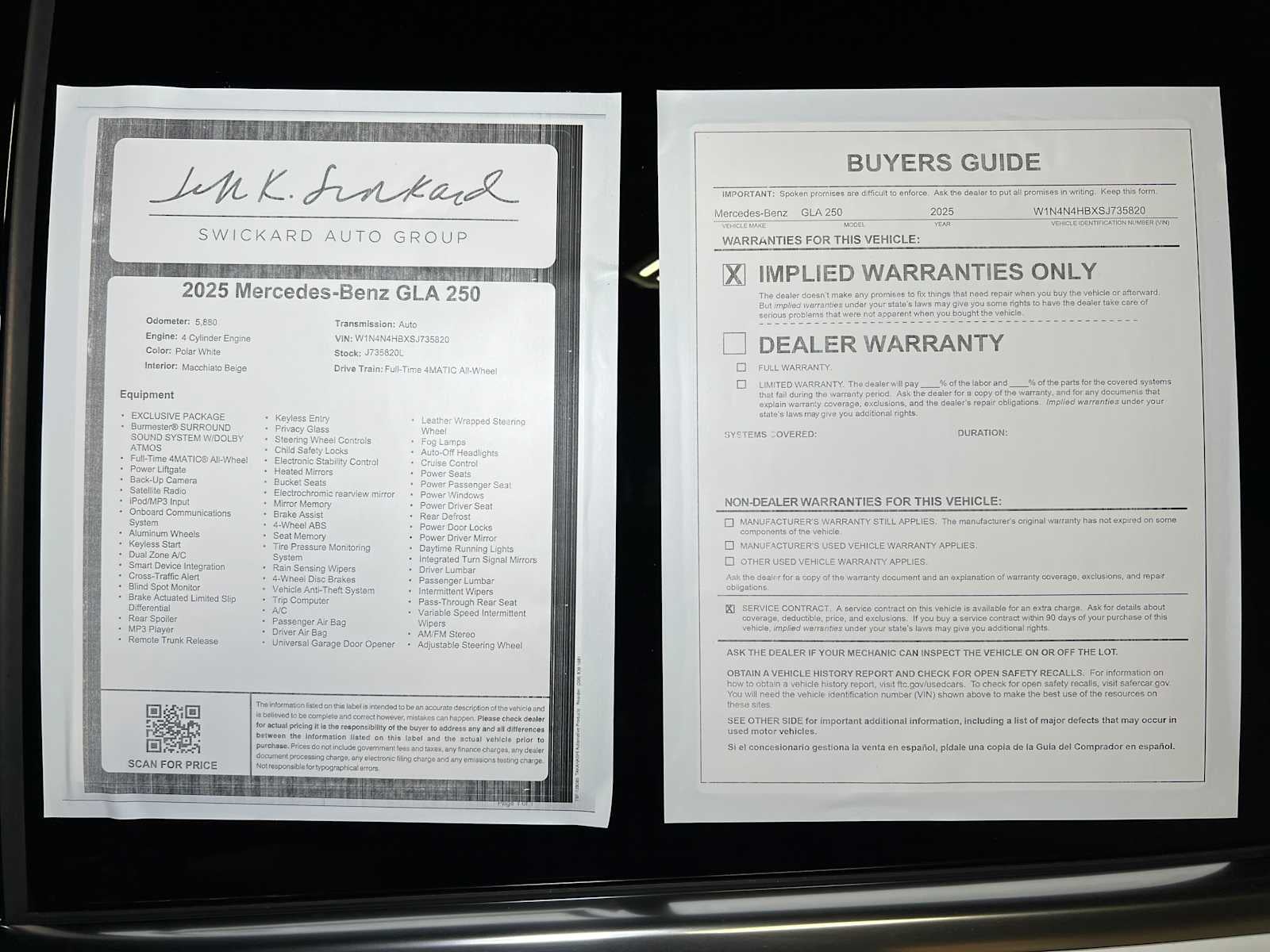 2025 Mercedes-Benz GLA 250 GLA 250