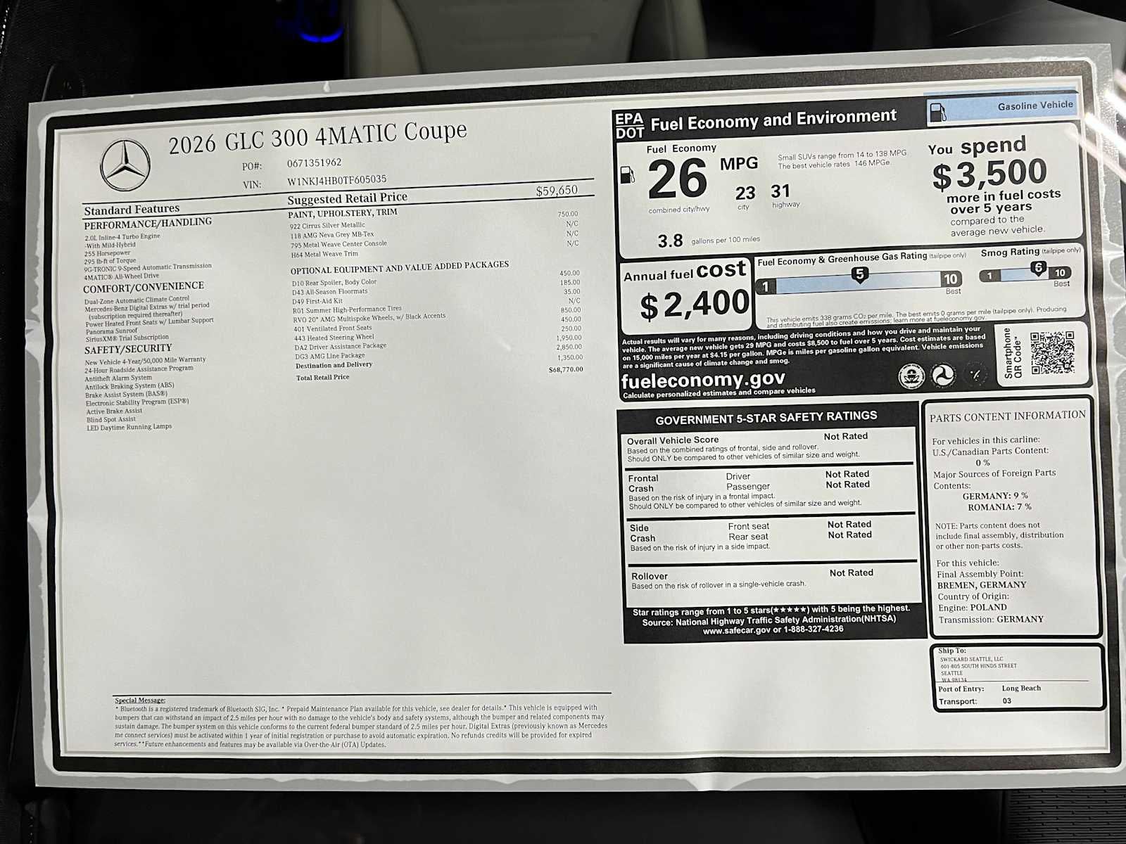 2026 Mercedes-Benz GLC 300 4MATIC® Coupe