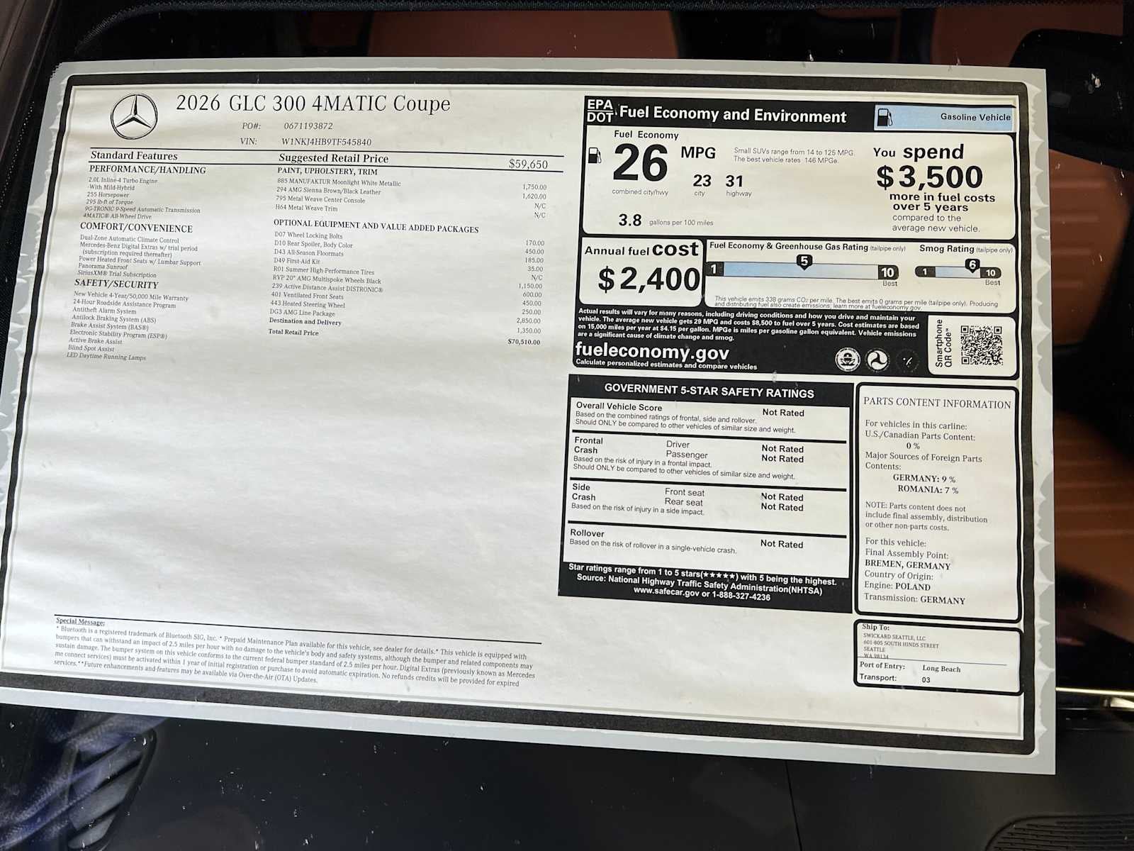 2026 Mercedes-Benz GLC 300 4MATIC® Coupe