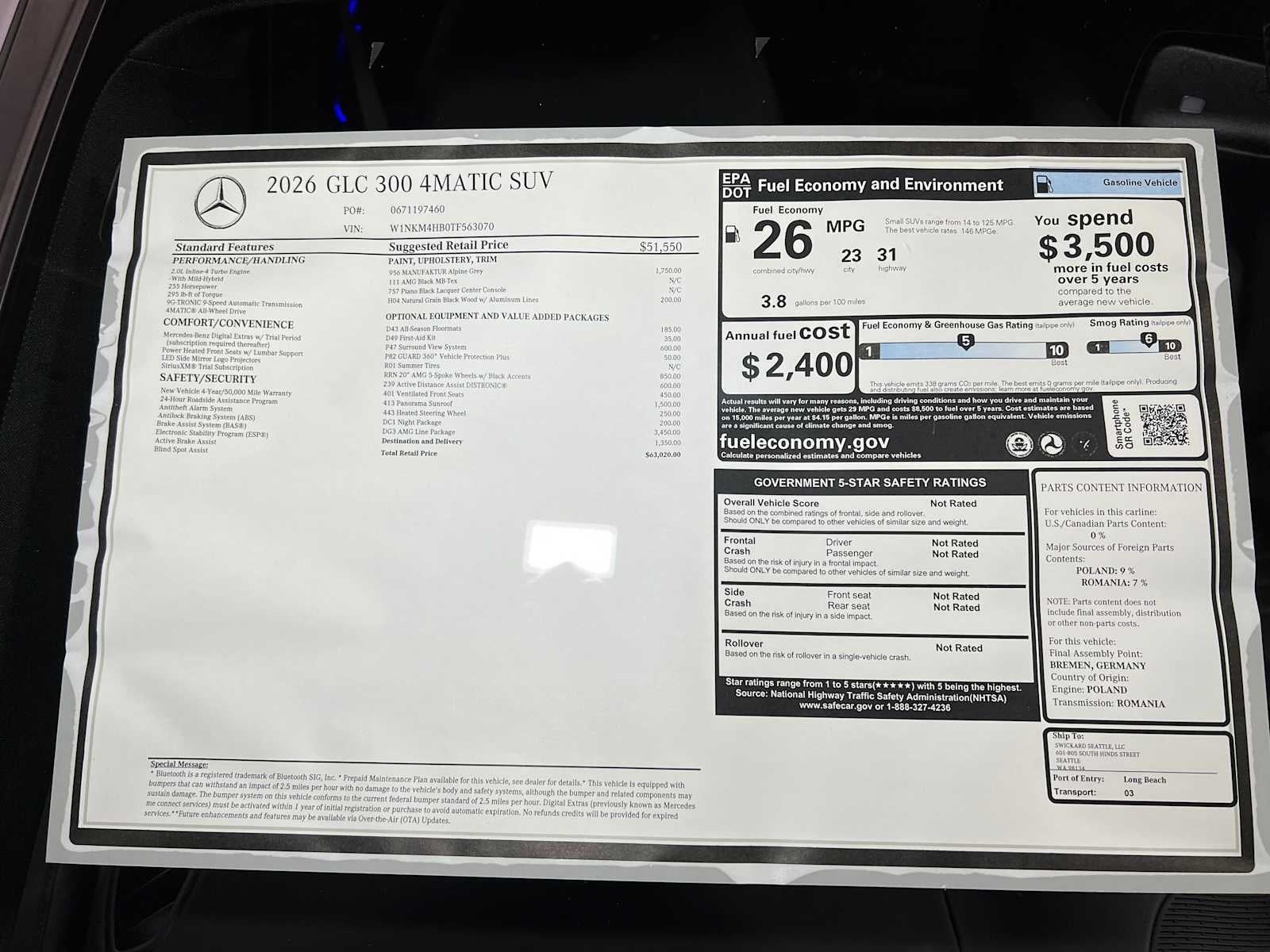 2026 Mercedes-Benz GLC 300 4MATIC® SUV