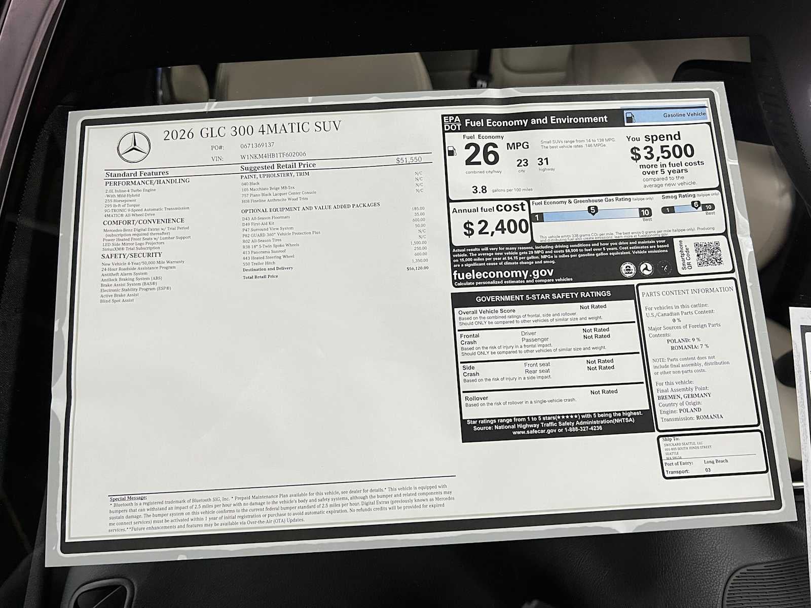2026 Mercedes-Benz GLC 300 4MATIC® SUV