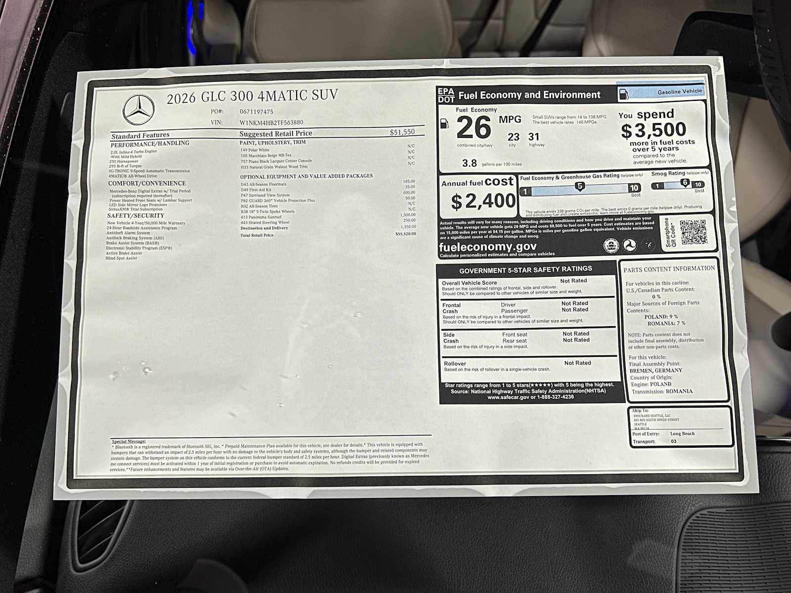 2026 Mercedes-Benz GLC 300 4MATIC® SUV