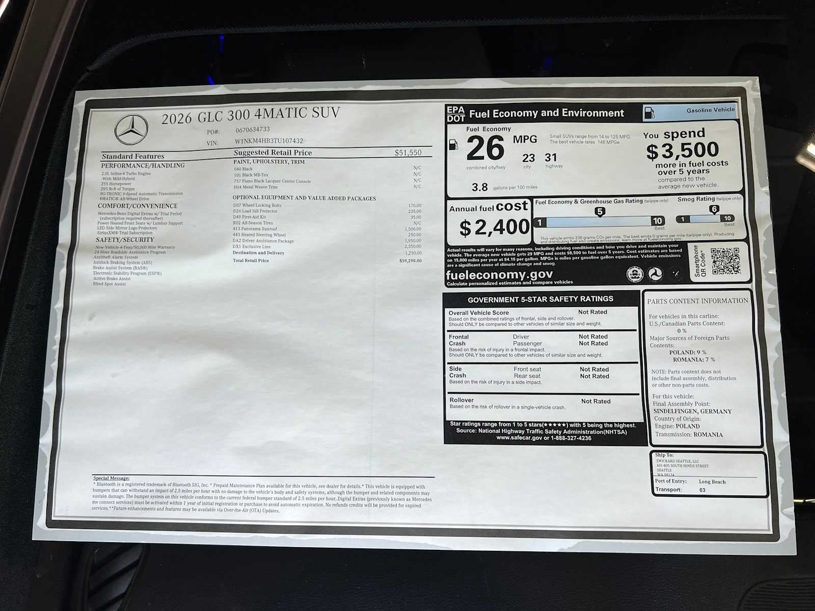 2026 Mercedes-Benz GLC GLC 300