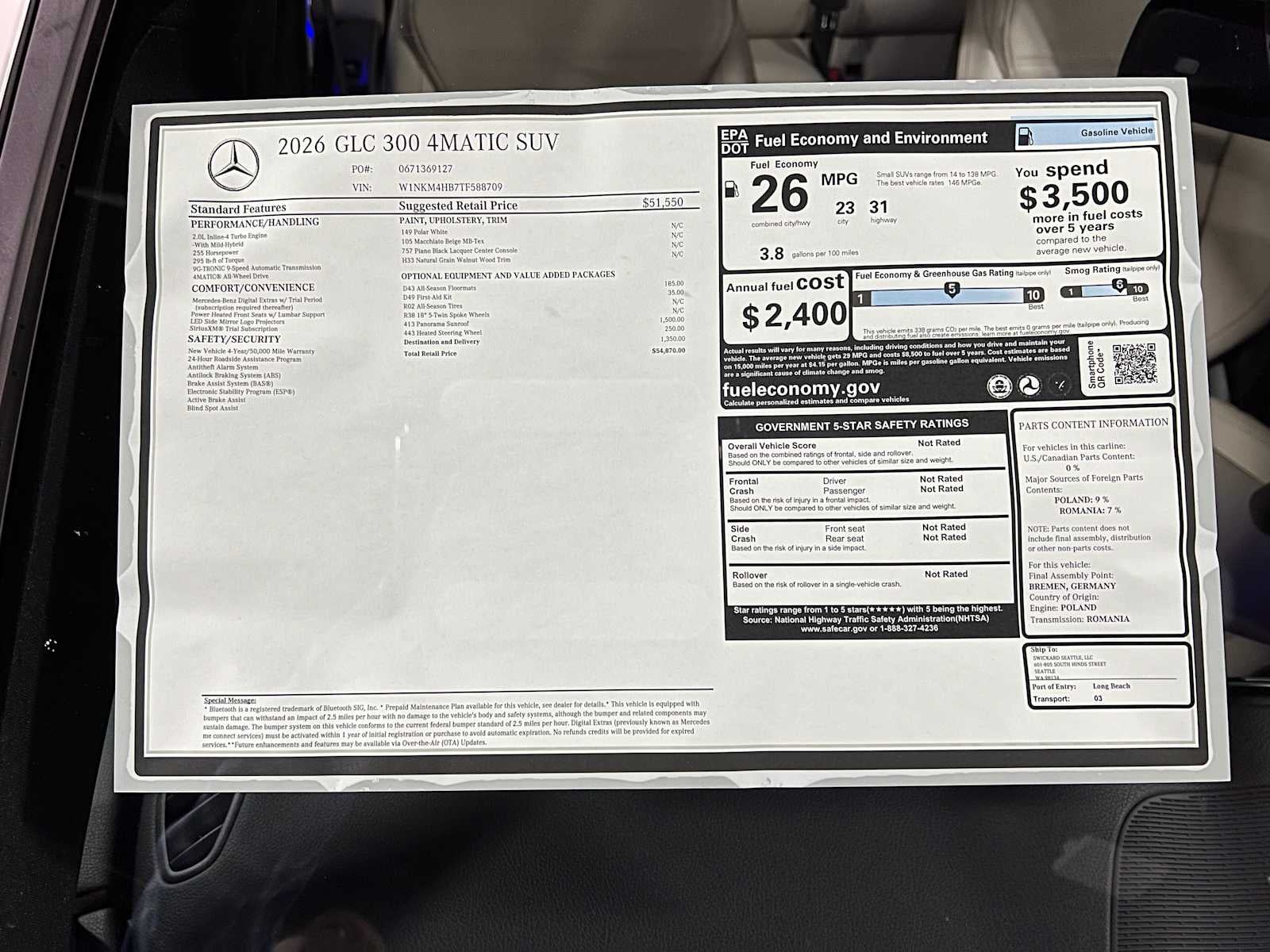 2026 Mercedes-Benz GLC 300 4MATIC® SUV