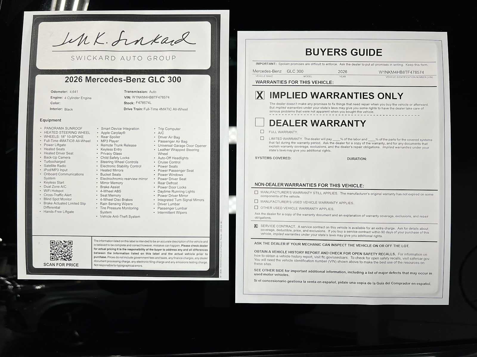 2026 Mercedes-Benz GLC 300 4MATIC® SUV