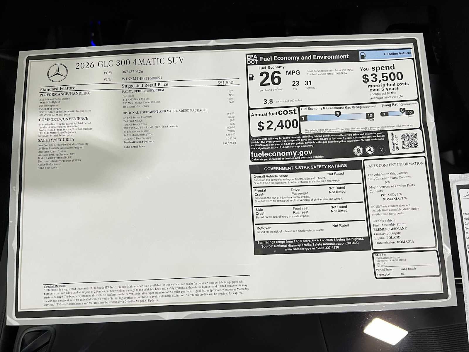 2026 Mercedes-Benz GLC 300 4MATIC® SUV