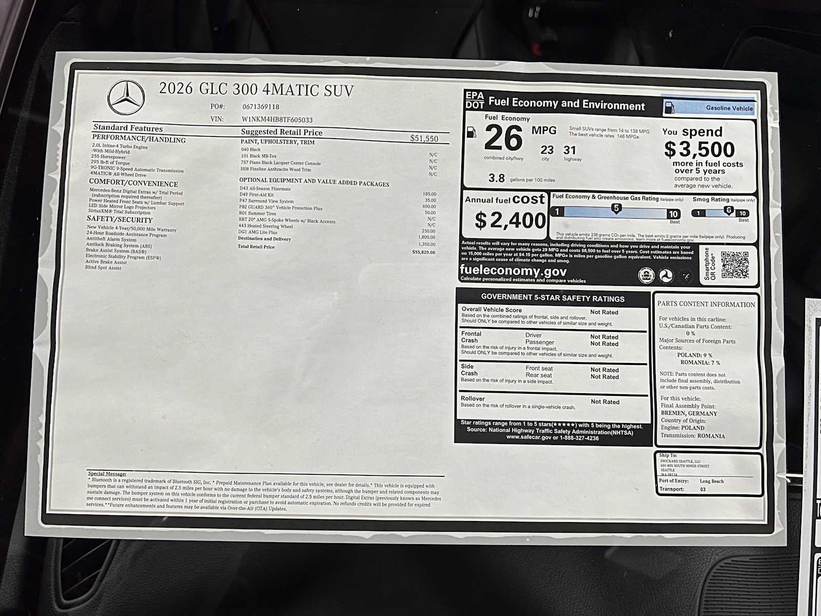 2026 Mercedes-Benz GLC 300 4MATIC® SUV