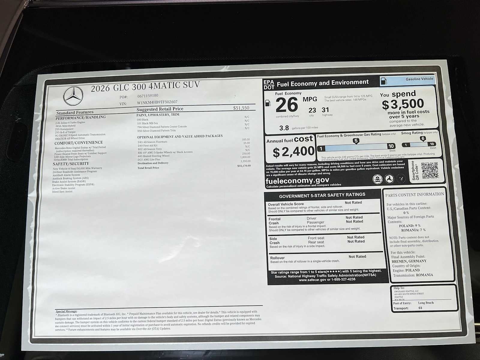 2026 Mercedes-Benz GLC GLC 300