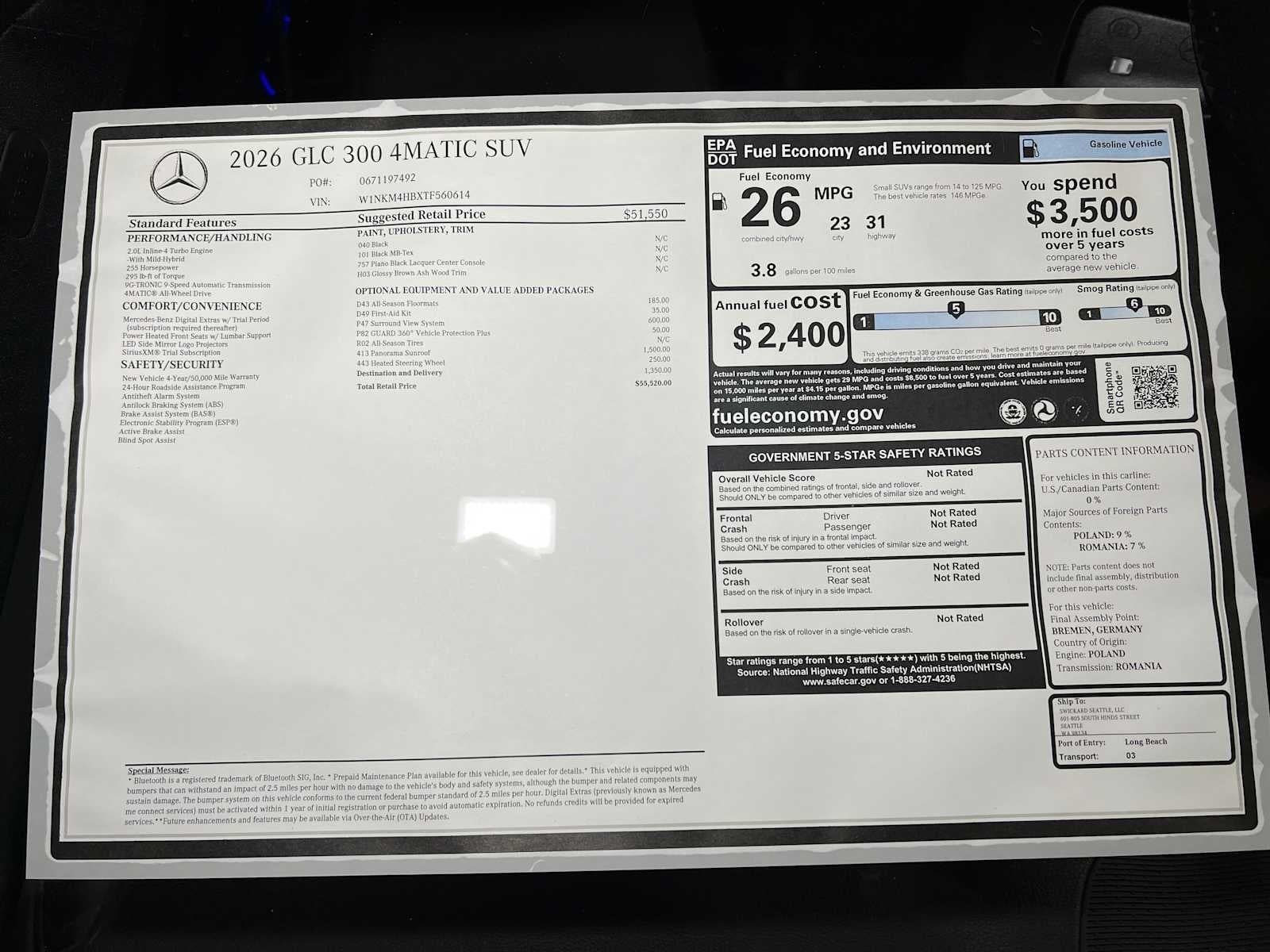 2026 Mercedes-Benz GLC 300 4MATIC® SUV