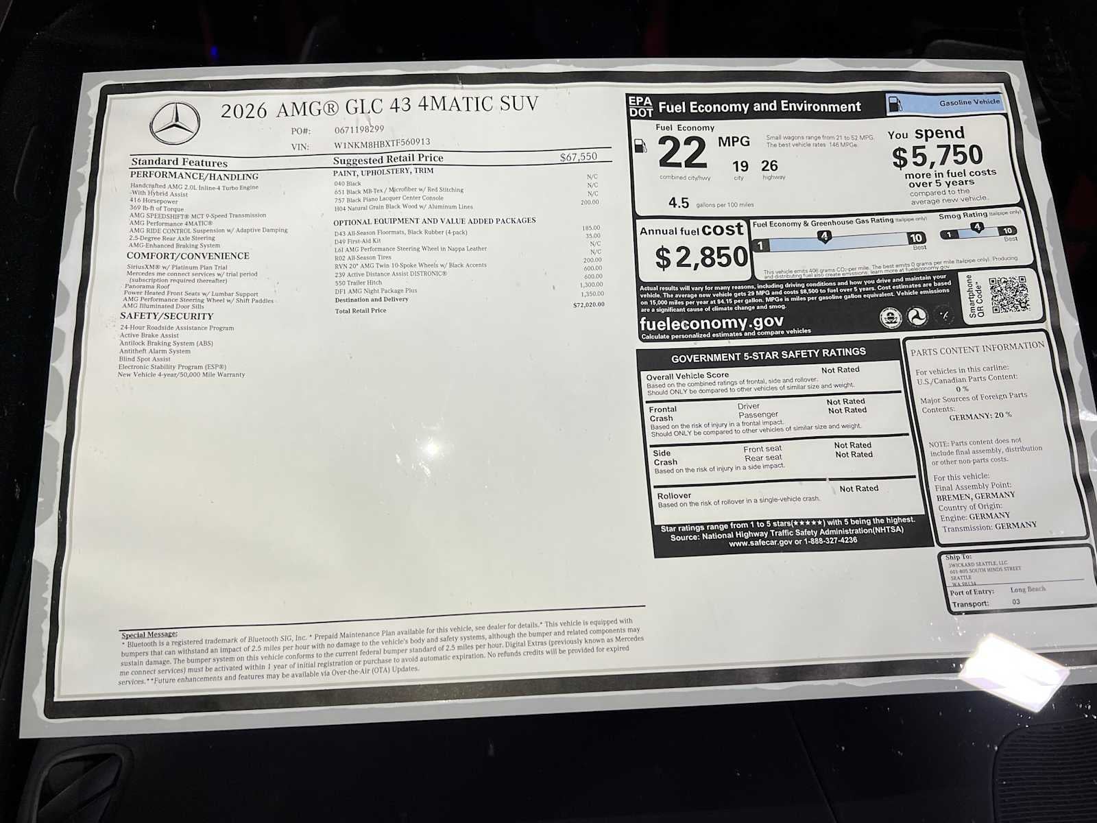 2026 Mercedes-Benz AMG® GLC 43 4MATIC® SUV