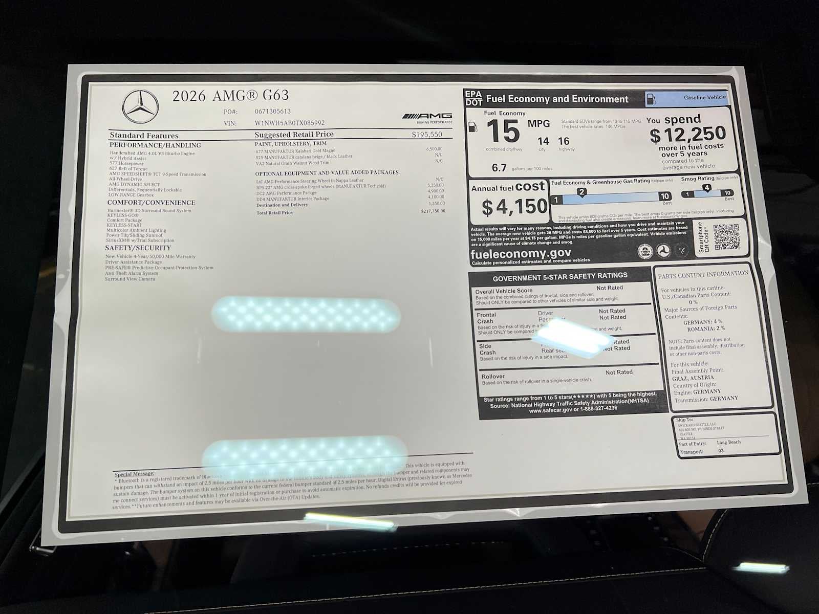 2026 Mercedes-Benz AMG® G 63 SUV