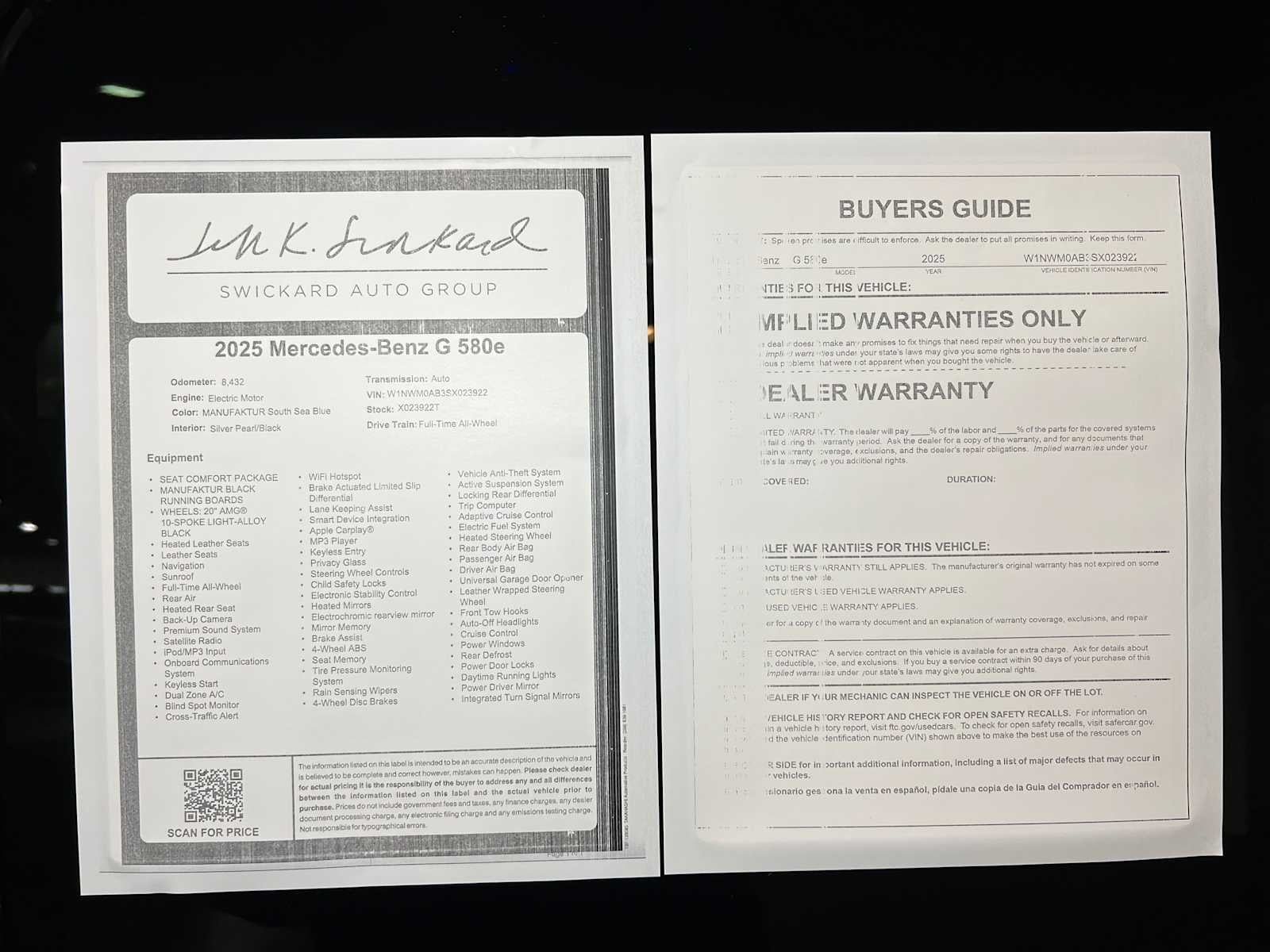 2025 Mercedes-Benz G 580e SUV